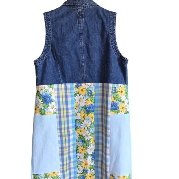 Handmade Patchwork Duster, S-M: Upcycled Boho Floral Spring Layering Jacket - Picture 8 of 12